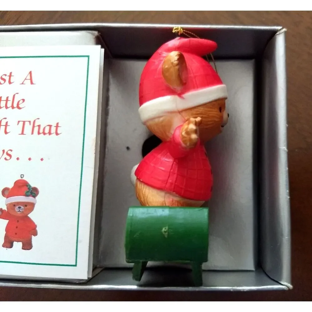Bradford Novelty TEDDY BEAR Christmas‎ Ornaments 1984 Set of 3 in Box Hong Kong